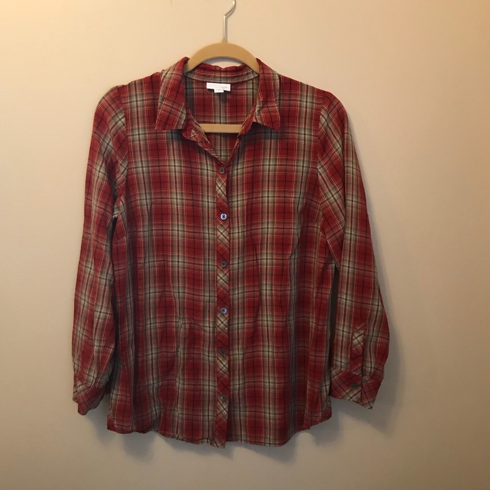 J.Jill plaid blouse medium
